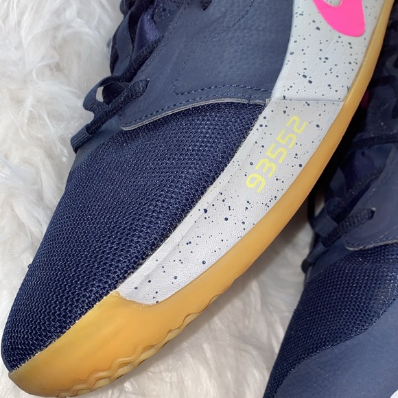Nike Paul George PG3 A02607-401  Obsidian/Pink Blast Men's Sz 17 Basketball Shoe - Picture 9 of 10